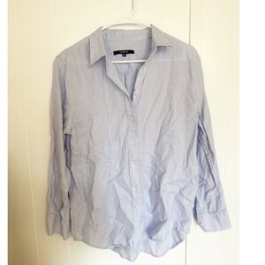 Quince organic linen button down lilac purple